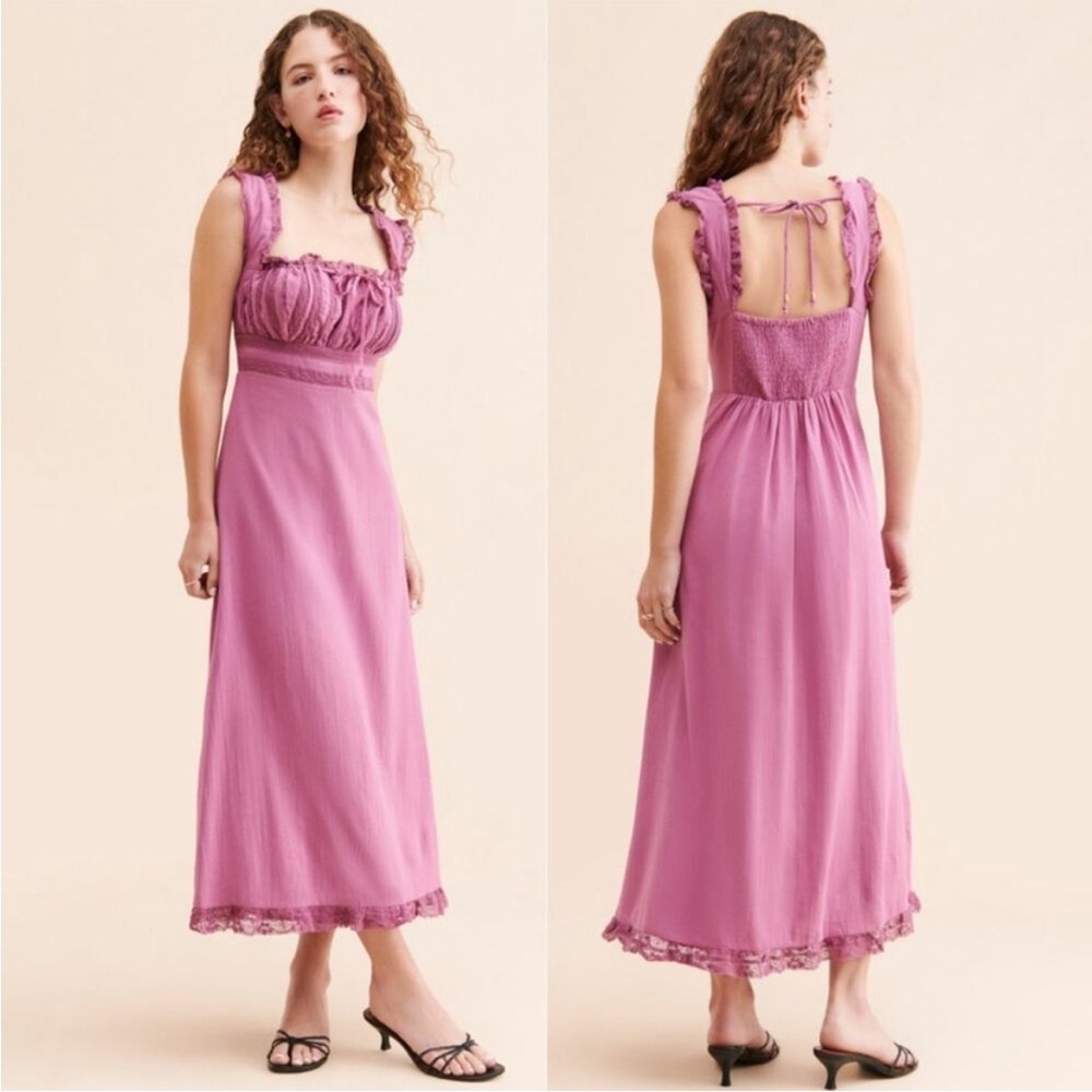 Free People Moon Eyes Midi Dress Pink